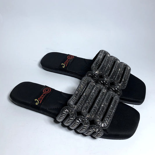 Linear Luxe Flat Slippers