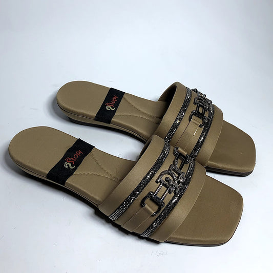 Linear Luxe Flat Slippers