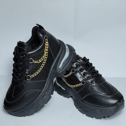 Black & Gold Women's Sneakers