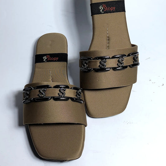 Linear Luxe Flat Slippers