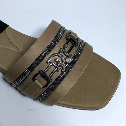 Linear Luxe Flat Slippers