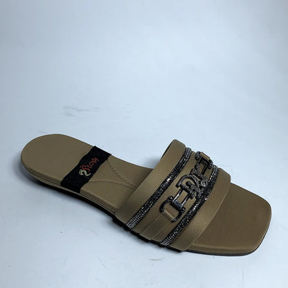Linear Luxe Flat Slippers