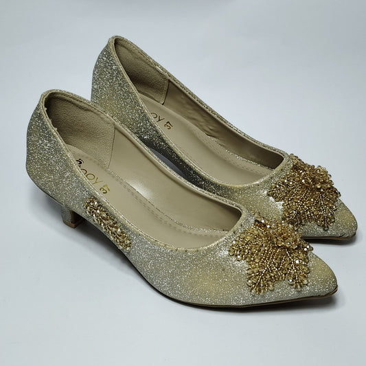 Metallic Beige Gold Shoes